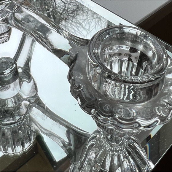 1950’s Candle Holder Vintage Crystal Glass Candleabra Gift Stackable Cambridge - Picture 6 of 8